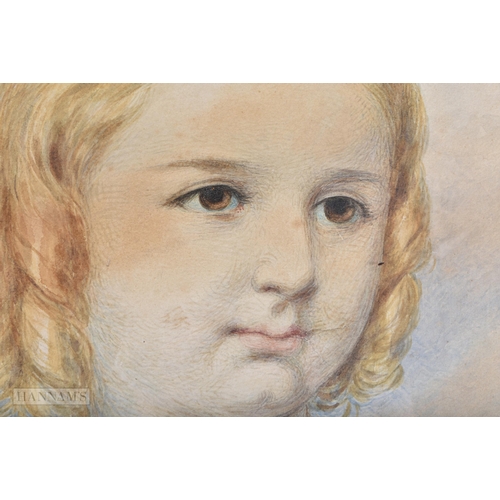 636 - English School (19th/20th Century) Watercolour, young girl. 75 cm x 65 cm.