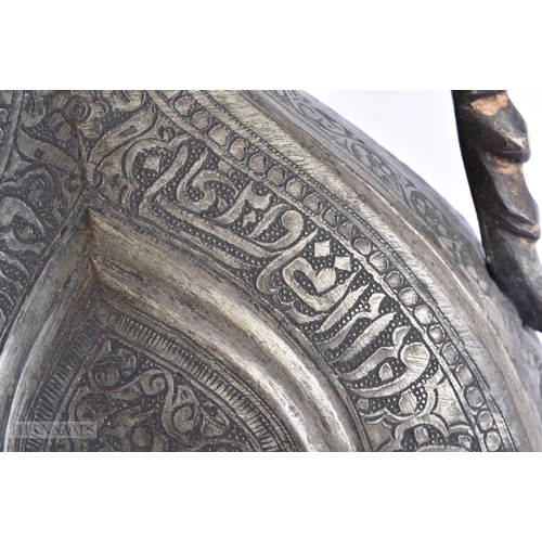 67 - A LARGE 17TH/18TH CENTURY MIDDLE EASTERN ISLAMIC EWER decorated with birds and scripture. 38cm x 22c... 