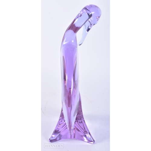 674 - A LARGE ART GLASS FIGURE OF A BIRD by Licio Zanetti. 33cm high.