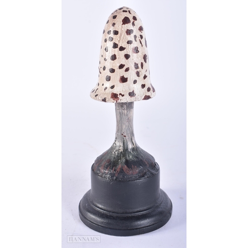 690 - A FOLK ART PAINTED WOOD MUSHROOM SPECIMEN. 20 cm high.