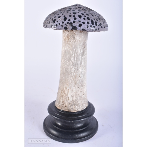 692 - A FOLK ART PAINTED WOOD MUSHROOM SPECIMEN. 21 cm high.