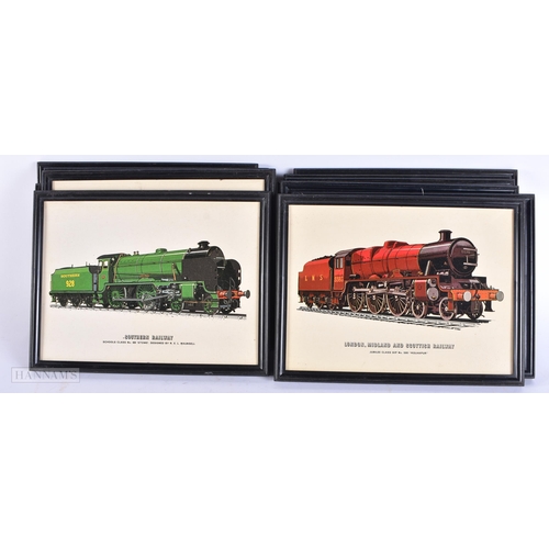 700 - A COLLECTION OF RAILWAY COLOURED LOCOMOTIVE PRINTS. 24 cm x 16 cm. (qty)