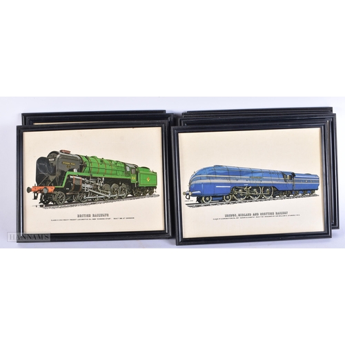 700 - A COLLECTION OF RAILWAY COLOURED LOCOMOTIVE PRINTS. 24 cm x 16 cm. (qty)