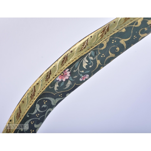 721 - AN OTTOMAN TURKISH LACQUERED AND PAINTED WOODEN ARCHERY BOW. 77 cm x 35 cm.