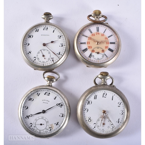 722 - A COLLECTION OF POCKET WATCHES. Untested. Largest 5.25 cm diameter.