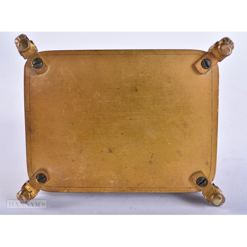 737 - AN ANTIQUE FRENCH CHAMPLEVE ENAMEL CASKET. 9 cm x 7 cm.