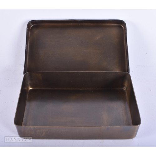 752 - A BRASS COCAINE BOX. 13 cm x 8 cm.