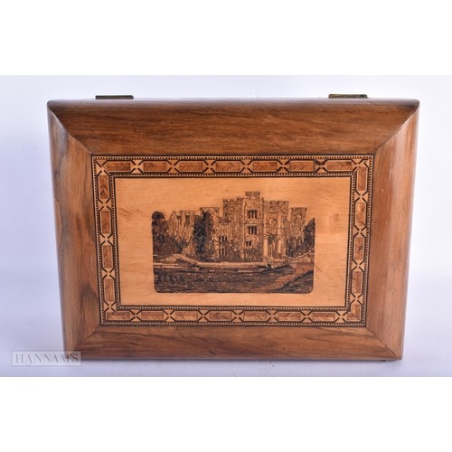 93 - A LARGE VICTORIAN TUNBRIDGE WARE INLAID WORK BOX. 30 cm x 20 cm.