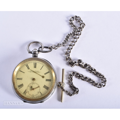 1271 - AN ANTIQUE SILVER POCKET WATCH. Not running. 111.8 grams overall. 5 cm diameter.