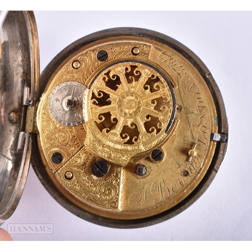 1273 - AN ANTIQUE SILVER POCKET WATCH. Not running. 134.2 grams overall. London 1864. 5.25 cm diameter.