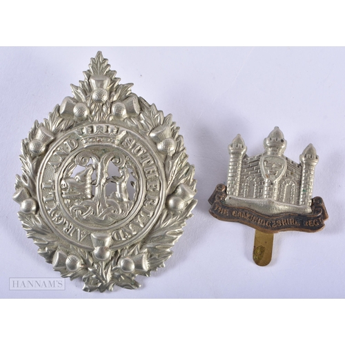 1284 - TWO MILITARY BADGES. 36 grams. Largest 8 cm x 6 cm. (2)