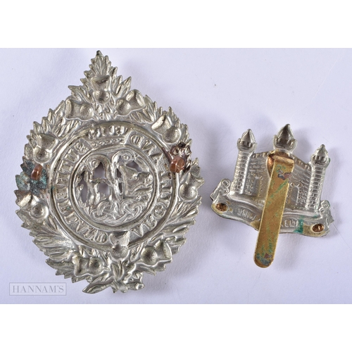 1284 - TWO MILITARY BADGES. 36 grams. Largest 8 cm x 6 cm. (2)