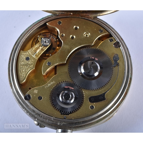 1288 - AN ANTIQUE GOLIATH POCKET WATCH. Running. 378 grams overall. 7.5 cm diameter.