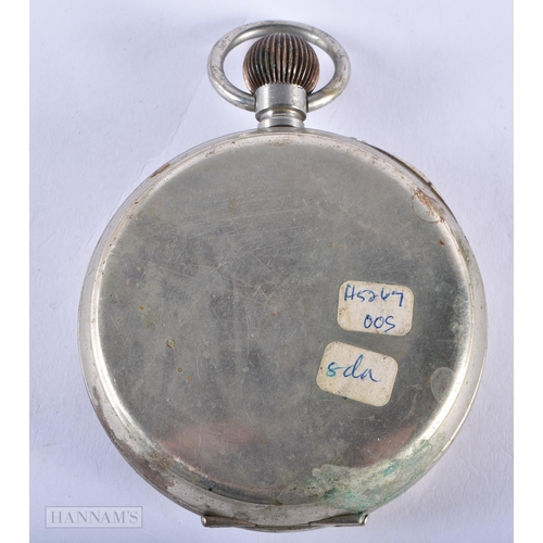 1288 - AN ANTIQUE GOLIATH POCKET WATCH. Running. 378 grams overall. 7.5 cm diameter.