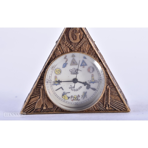 1290 - A MASONIC POCKET WATCH. Running. 5.75 cm x 5 cm.