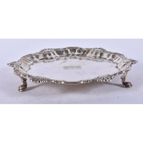 1945 - A GEORGE III SILVER WAITER. 280 grams. 18.25 cm wide.