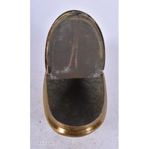 1952 - A FINE EARLY 19TH CENTURY ENGLISH MILITARY BRASS SNUFF BOX. 89 grams. 9 cm x 5.25 cm.