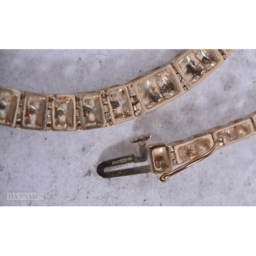 1964 - A LOVELY 9CT GOLD AND DIAMOND NECKLACE with matching bracelet. 36 grams. Necklace 45cm long, bracele... 