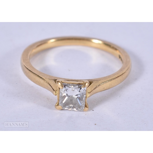 1967 - AN 18CT GOLD DIAMOND SOLITAIRE RING. 2.5 grams. J.