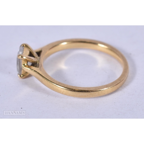 1967 - AN 18CT GOLD DIAMOND SOLITAIRE RING. 2.5 grams. J.