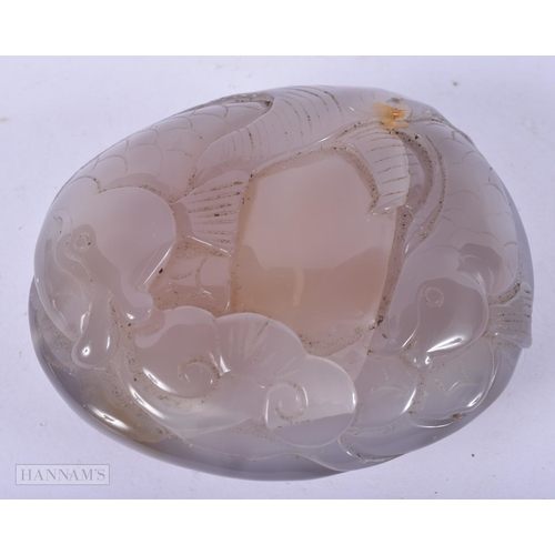 2651 - A CHINESE CARVED AGATE BOULDER. 255 grams. 8.5 cm x 7 cm.