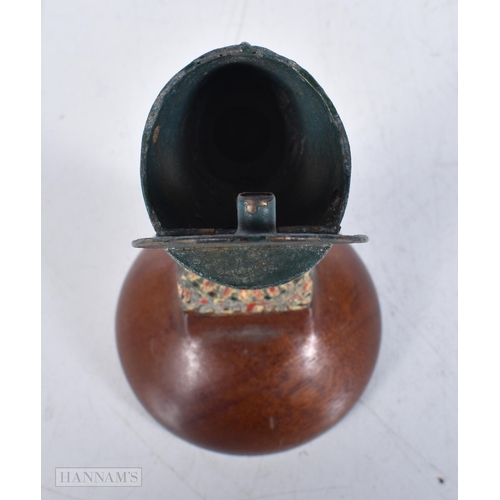 3014 - A vintage cold painted metal inkwell in the form of Egyptian Queen Nefertiti 13 cm .