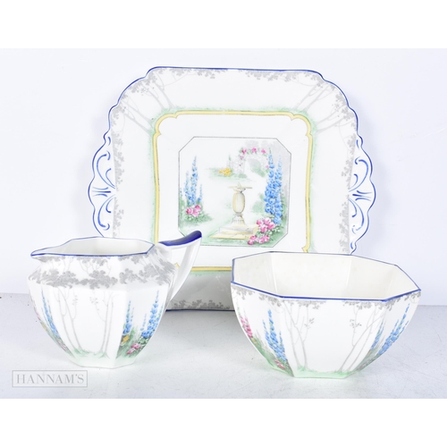 3016 - A collection of Shelley tea ware together with a small Delft vase 24cm (10)