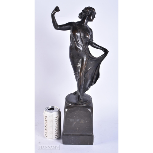 4133 - A LARGE FRENCH ART DECO BRONZE FIGURE OF A DANCER. 46 cm high.