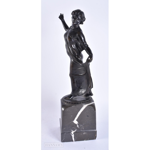 4133 - A LARGE FRENCH ART DECO BRONZE FIGURE OF A DANCER. 46 cm high.