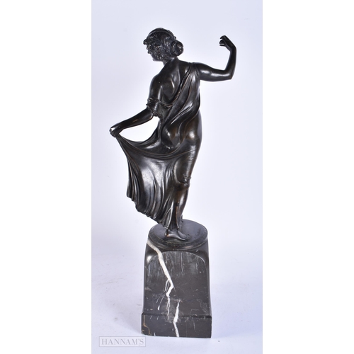 4133 - A LARGE FRENCH ART DECO BRONZE FIGURE OF A DANCER. 46 cm high.