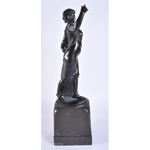 4133 - A LARGE FRENCH ART DECO BRONZE FIGURE OF A DANCER. 46 cm high.