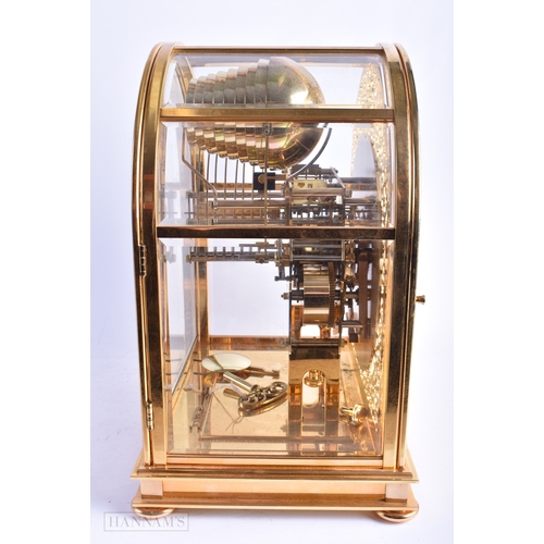 130 - A VERY LARGE KEININGER SKELETON CLOCK with elaborate face plate and silvered dial. 34 cm x 24 cm x 2... 