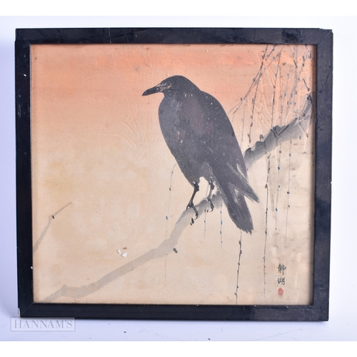 137 - A GROUP OF THREE 19TH CENTURY JAPANESE MEIJI PERIOD WOODBLOCK PRINTS. Largest 30 cm square. (3)