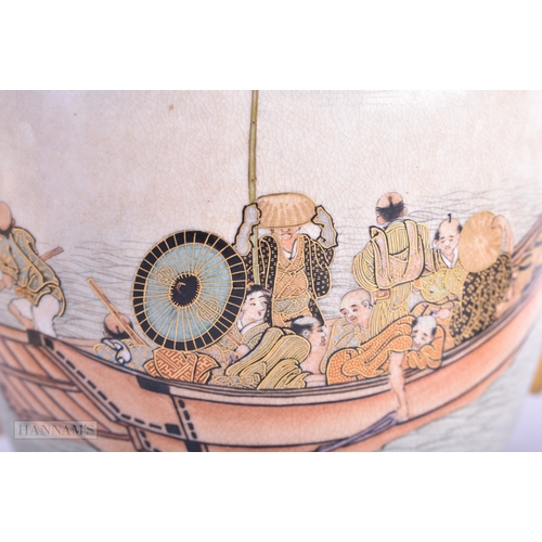 140 - A FINE 19TH CENTURY JAPANESE MEIJI PERIOD SATSUMA TEASET beautifully painted with figures within lan... 