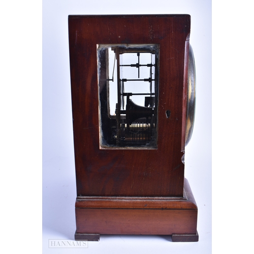 149 - AN UNUSUAL 19TH CENTURY DENT OF LONDON  NIGHTWATCHMANS MAHOGANY CLOCK with silvered dial and seconda... 