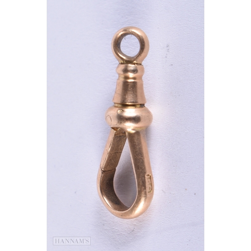 198 - A 15CT GOLD CLIP. 1.7 grams. 2 cm x 0.75 cm.