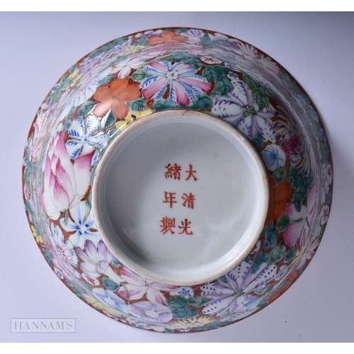 208 - AN EARLY 20TH CENTURY CHINESE PORCELAIN MILLIFIORE BOWL Guangxu mark and period. 18.5 cm diameter.