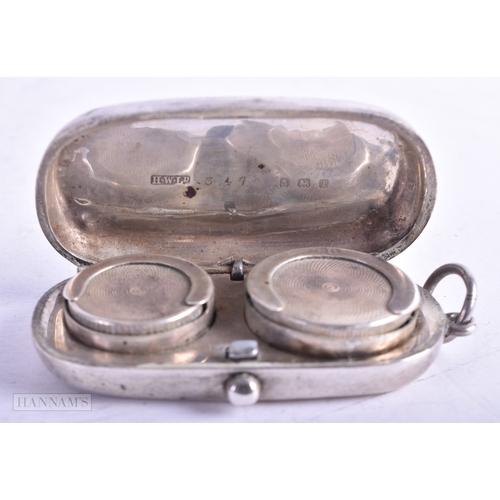 78 - TWO ANTIQUE SILVER SOVEREIGN CASES. 82 grams. Largest 9 cm x 3 cm. (2)