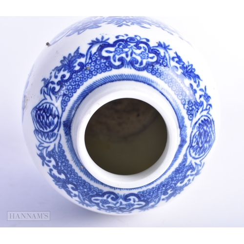 8 - AN 18TH CENTURY CAUGHLEY BLUE AND WHITE PORCELAIN TEA CANISTER printed with the bat pattern. 13 cm h... 