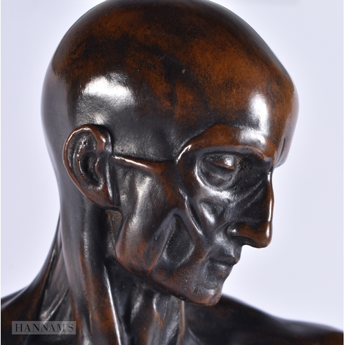 613 - Franz Von Stuck (1863-1928) German, Anatomical bronze study of a male. No 1 of 20. 62 cm high.