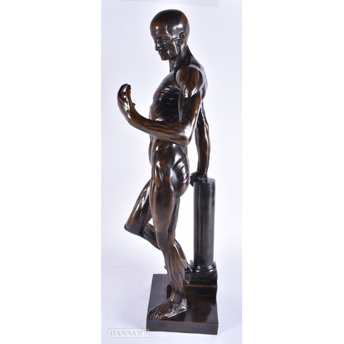 613 - Franz Von Stuck (1863-1928) German, Anatomical bronze study of a male. No 1 of 20. 62 cm high.