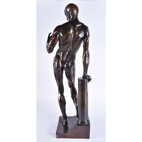 613 - Franz Von Stuck (1863-1928) German, Anatomical bronze study of a male. No 1 of 20. 62 cm high.