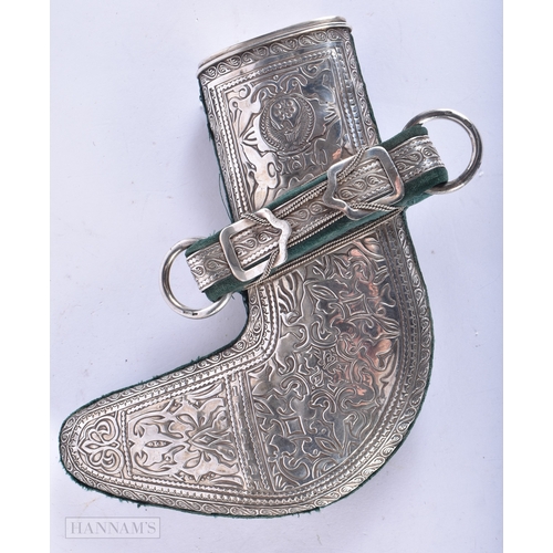 111 - A LARGE MIDDLE EASTERN SILVER OVERLAID JAMBIYA DAGGER. 28cm x 14 cm.