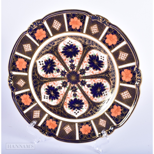 151 - A MATCHED PAIR OF ROYAL CROWN DERBY IMARI PLATES. 22 cm wide.