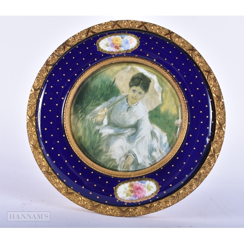 181 - A 19TH CENTURY SWISS AUSTRIAN ENAMELLED FRAME. 14.5 cm wide.