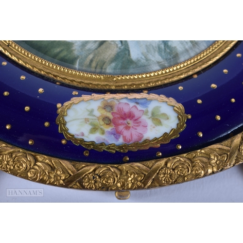 181 - A 19TH CENTURY SWISS AUSTRIAN ENAMELLED FRAME. 14.5 cm wide.