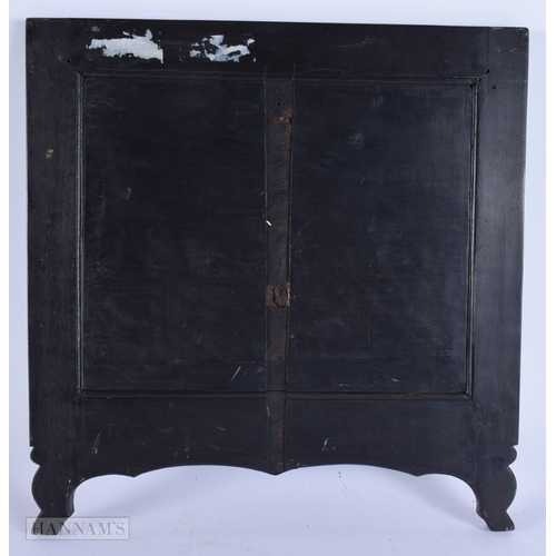 404 - A FINE AND UNUSUALLY LARGE 19TH CENTURY INDIAN PAINTED WATERCOLOUR contained within original ebony f... 