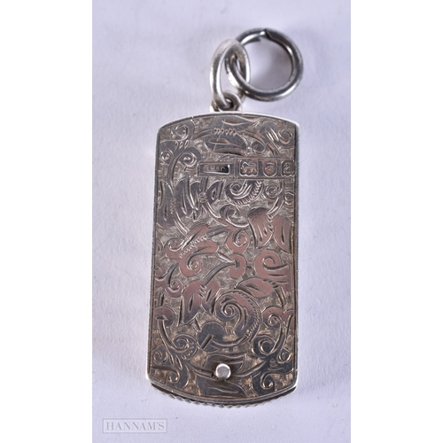 627 - A VICTORIAN COMBINATION SILVER VESTA CASE. London 1896. 21.2 grams. 4.25cm x 2 cm.