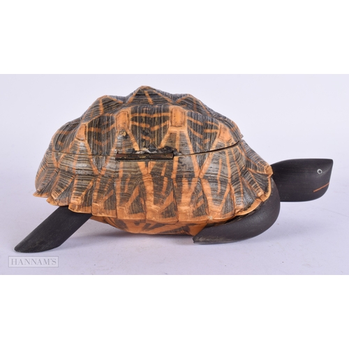 A CHARMING FAUX TORTOISESHELL TORTOISE BOX. 24 cm wide.