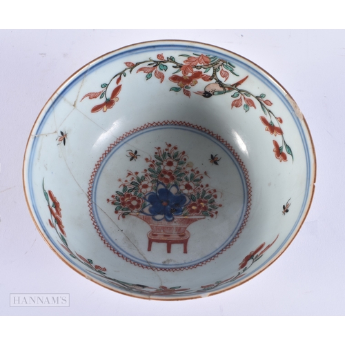 2063 - A RARE 17TH CENTURY CHINESE DUTCH DECORATED PORCELAIN BOWL Kangxi. 14.25cm diameter.